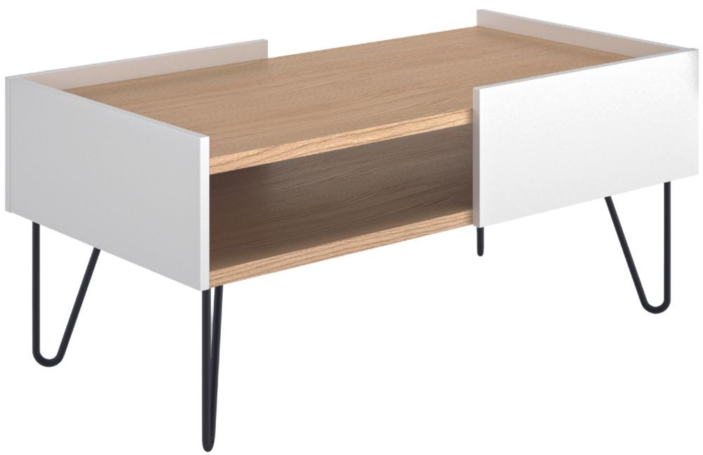 Bílý dubový konferenční stolek TEMAHOME Nina 100 x 53 cm - Designovynabytek.cz