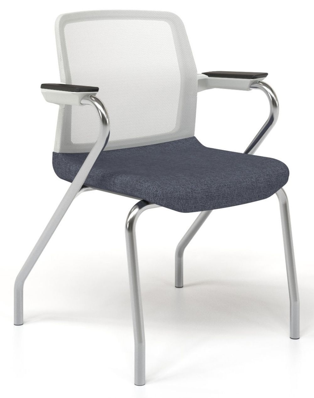 NARBUTAS - Židle WIND SWA104 s bílým rámem a chromovanou podnoží - 