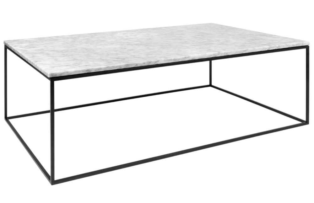 Bílý mramorový konferenční stolek TEMAHOME Gleam 120 x 75 cm s černou podnoží - Designovynabytek.cz