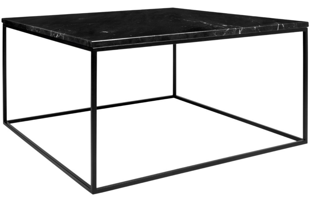 Černý mramorový konferenční stolek TEMAHOME Gleam II. 75x75 cm s černou podnoží - Designovynabytek.cz