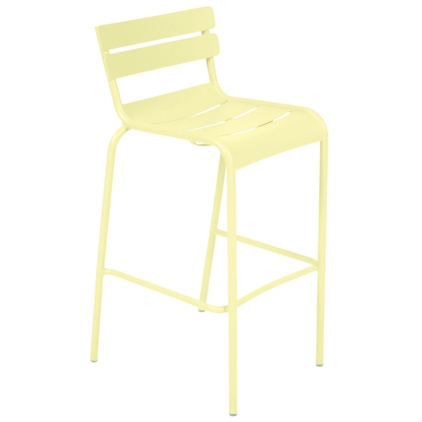 Citronově žlutá kovová barová židle Fermob Luxembourg 80 cm - Designovynabytek.cz
