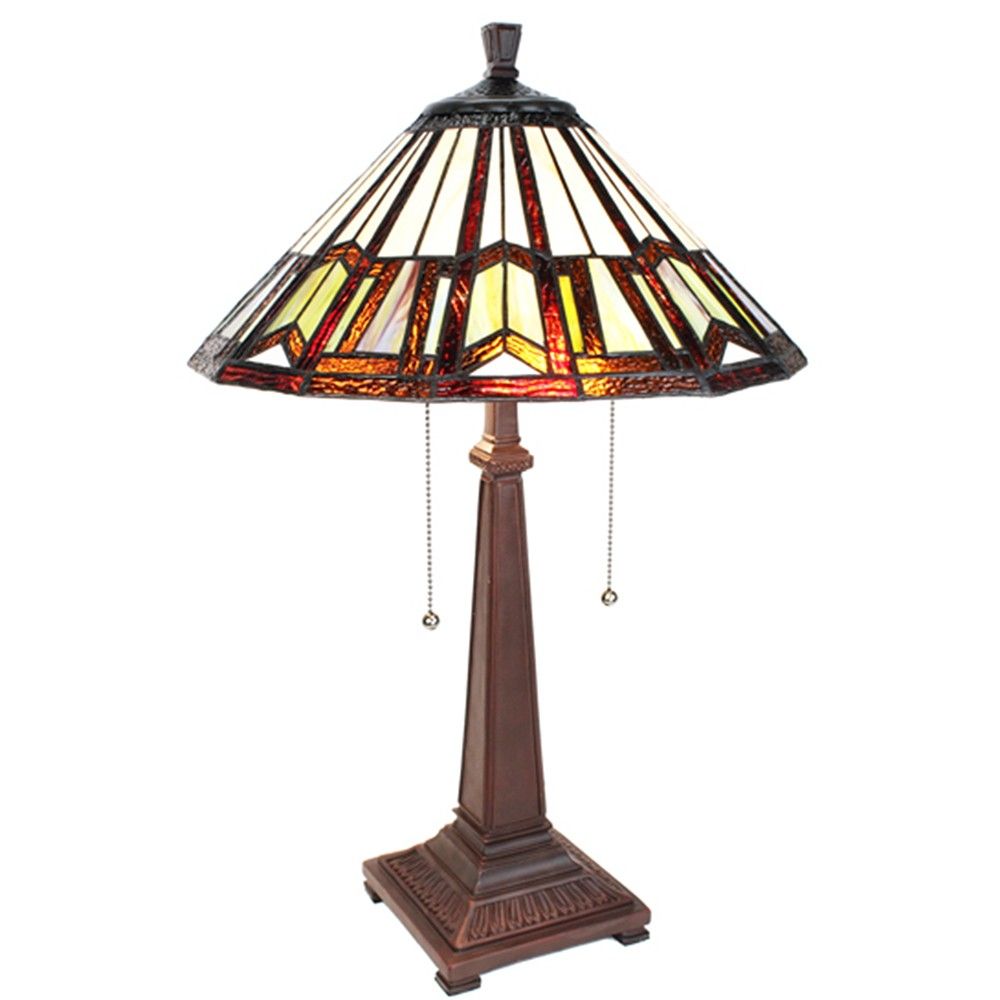 Stolní lampa Tiffany Bernita - 41x64 cm E27/max 2x60W Clayre & Eef - LaHome - vintage dekorace