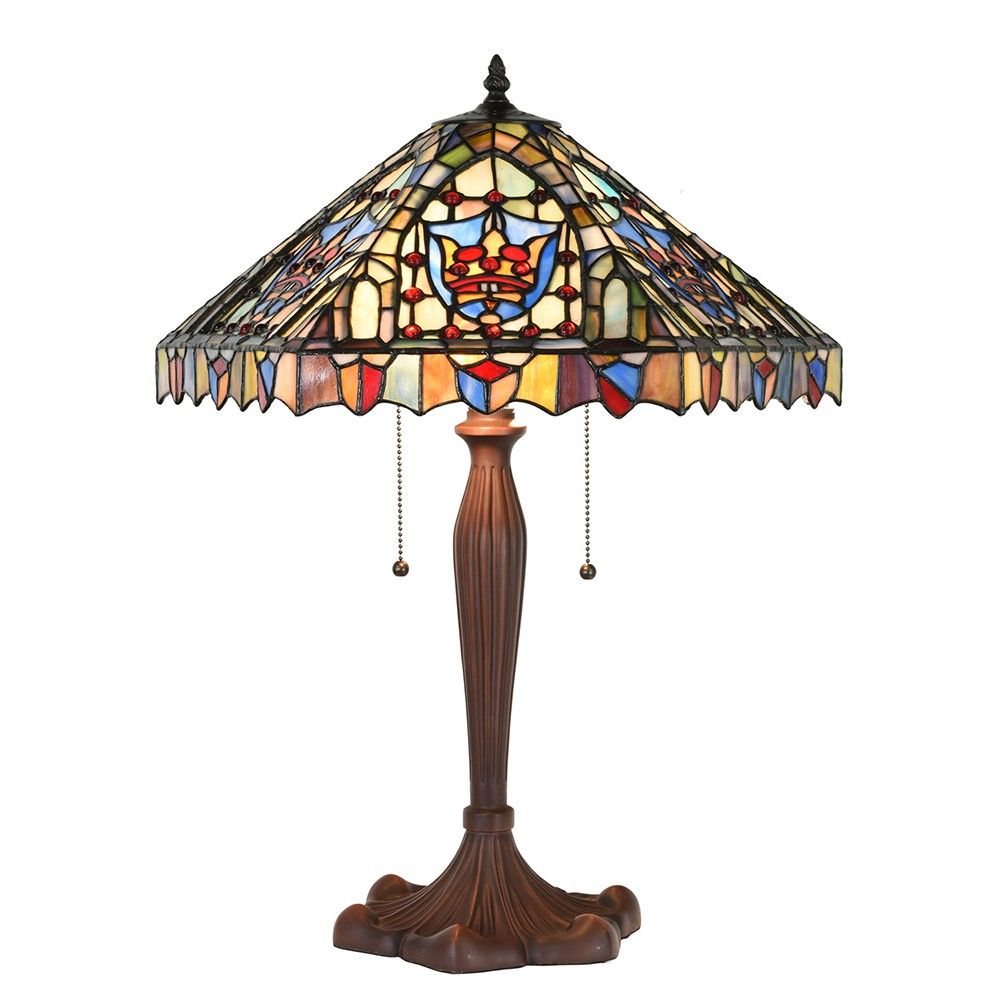 Stolní lampa Tiffany Aubrie - 47x60 cm E27/max 2x60W Clayre & Eef - LaHome - vintage dekorace