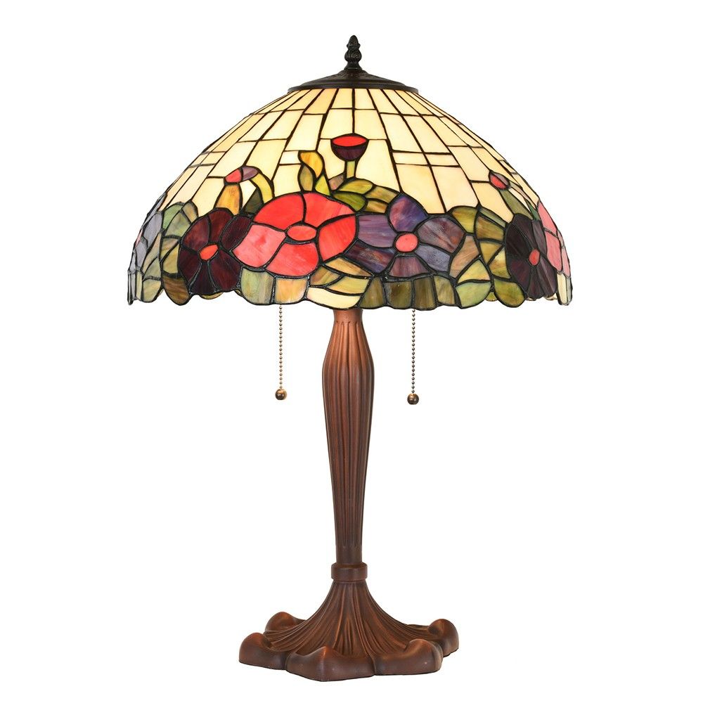 Stolní lampa Tiffany Loretta - 42x60 cm E27/max 2x60W Clayre & Eef - LaHome - vintage dekorace