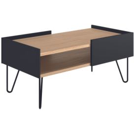 Černý dubový konferenční stolek TEMAHOME Nina 100 x 53 cm