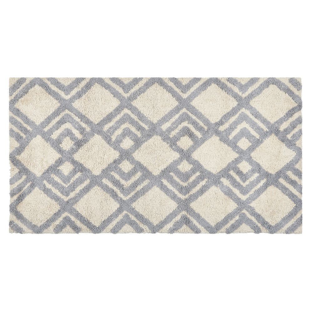 Bavlněný koberec 80 x 150 cm béžový/ šedý NEVSEHIR - Beliani.cz