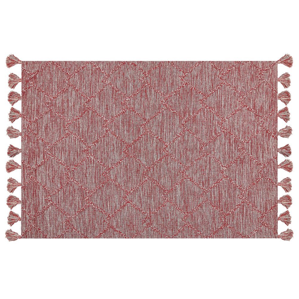 Bavlněný koberec 160 x 230 cm červený NIDGE - Beliani.cz