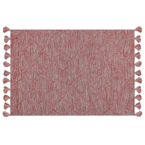 Bavlněný koberec 160 x 230 cm červený NIDGE Beliani.cz