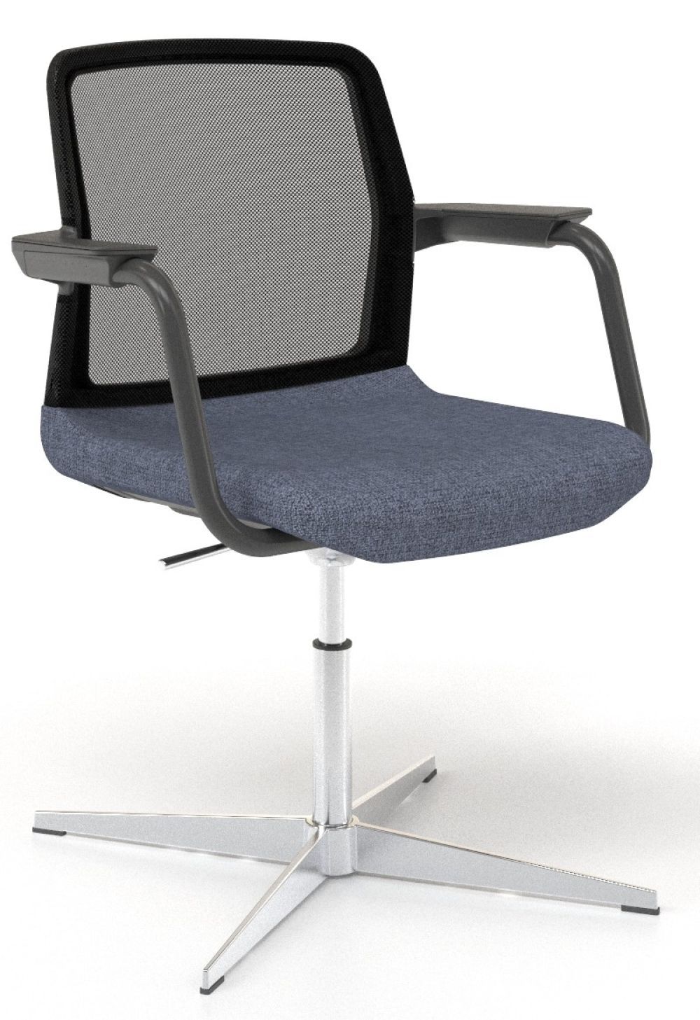 NARBUTAS - Židle WIND SWA434 s lakovanými područkami - černý opěrák - 