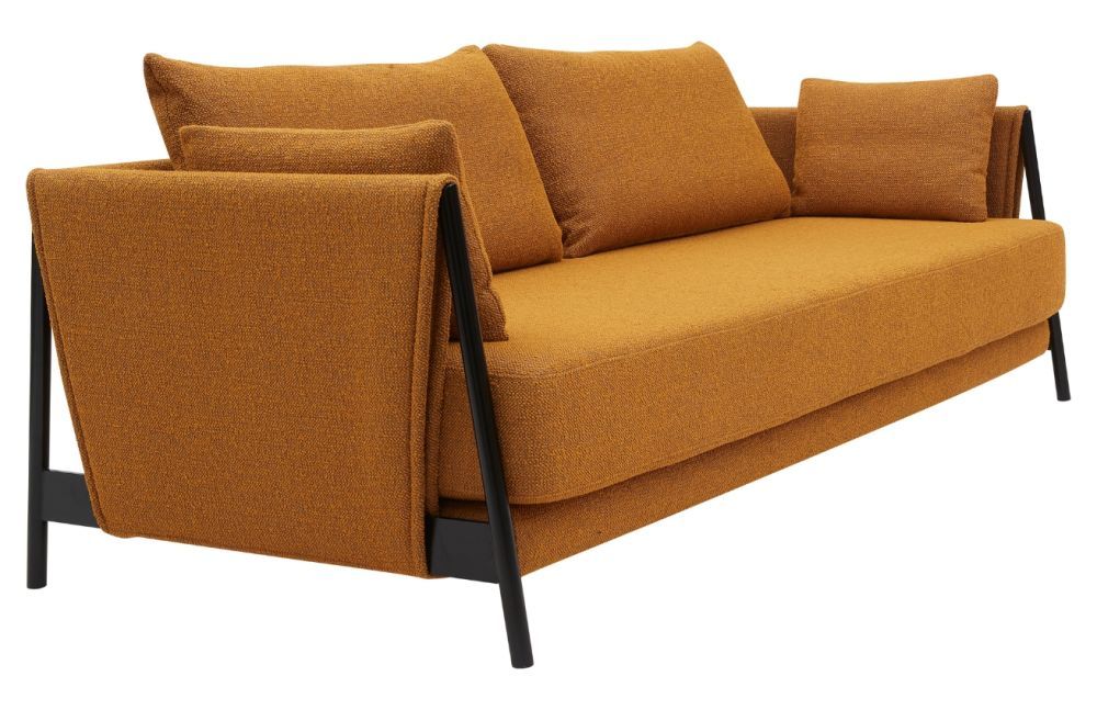 Oranžová bouclé rozkládací dvoumístná pohovka Softline Madison 209 cm - Designovynabytek.cz