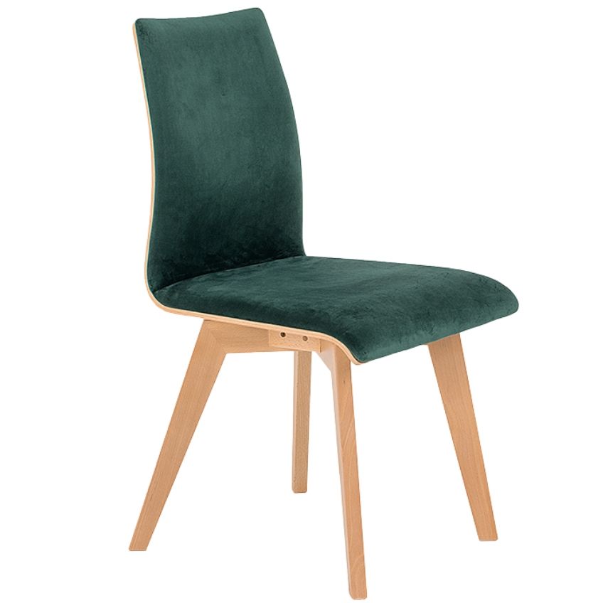 Nordic Design Tmavě zelená sametová jídelní židle Runny - Designovynabytek.cz