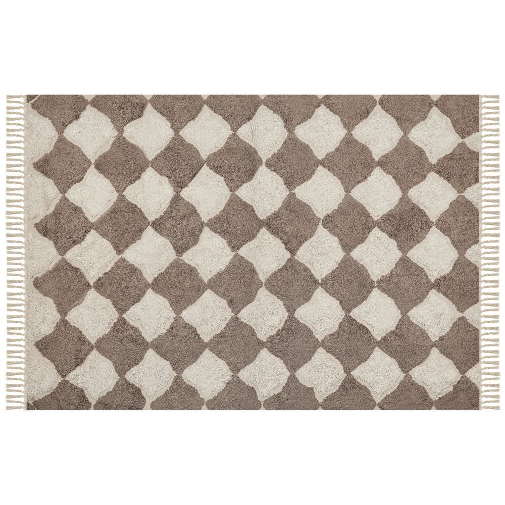 Bavlněný koberec 160 x 230 cm hnědý/ béžový SINOP - Beliani.cz