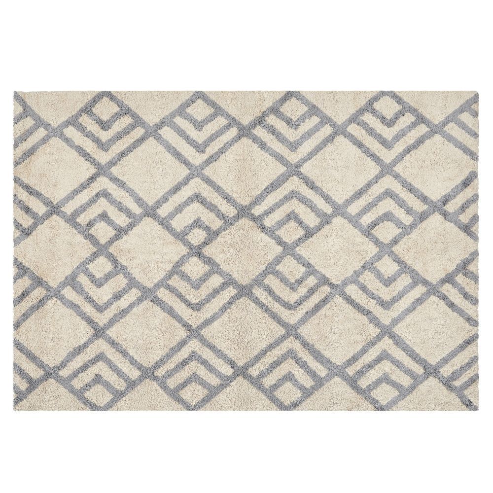 Bavlněný koberec 140 x 200 cm béžový/ šedý NEVSEHIR - Beliani.cz