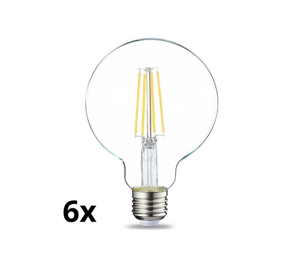 SADA 6x LED Stmívatelná žárovka VINTAGE G93 E27/8W/230V 2700K  -  Svět-svítidel.cz