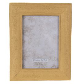 Rezavý antik fotorámeček s plastickým okrajem - 20*2*25 cm / 13*18 cm Clayre & Eef LaHome - vintage dekorace