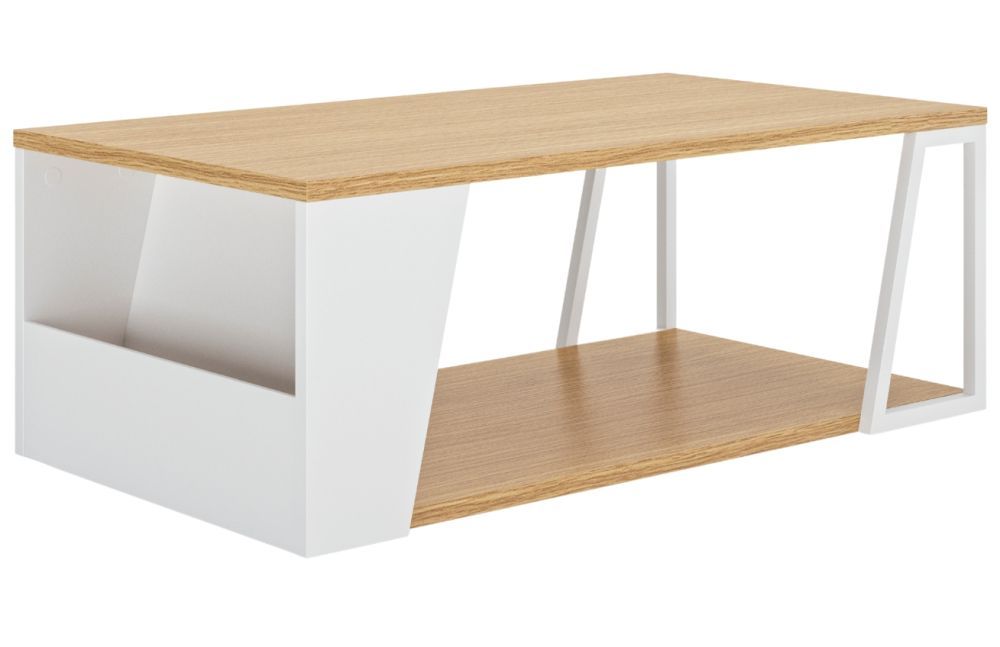 Bílý dubový konferenční stolek TEMAHOME Albi 100 x 55 cm - Designovynabytek.cz