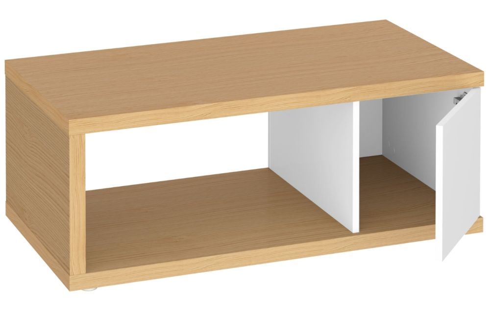 Bílý dubový konferenční stolek TEMAHOME Berlin 105 x 55 cm - Designovynabytek.cz