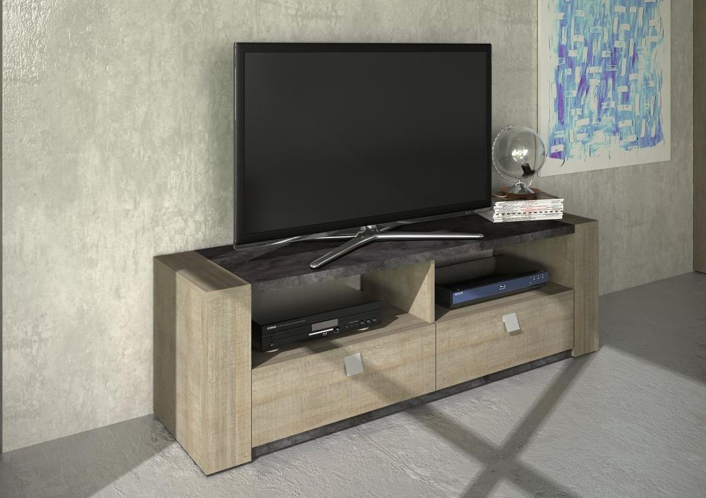 Aldo Designový televizní stolek Rita grey oak - Nábytek ALDO