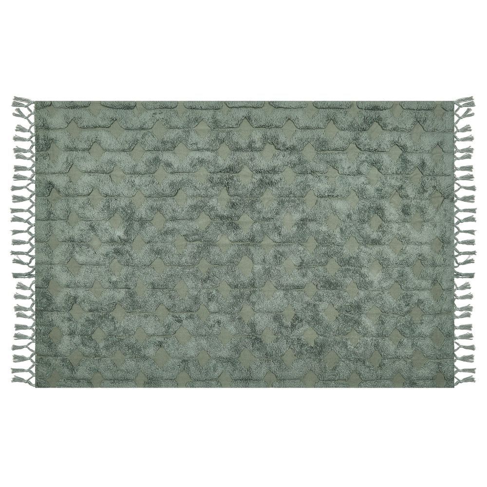 Bavlněný koberec 140 x 200 cm zelený KARS - Beliani.cz