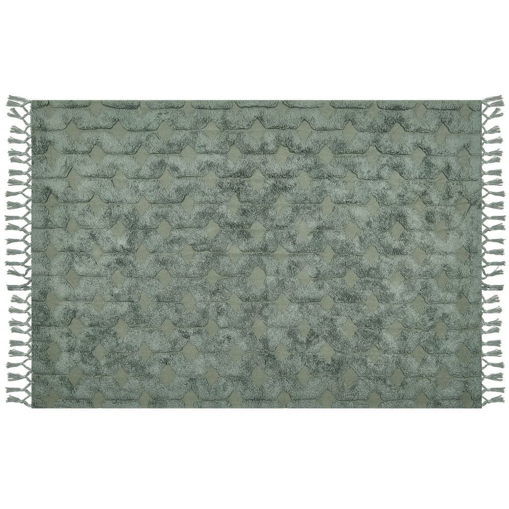 Bavlněný koberec 160 x 230 cm zelený KARS - Beliani.cz