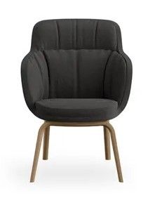 ROSSIN - Židle CLEO MINI - s dřevěnou podnoží a vysokým operákem - 