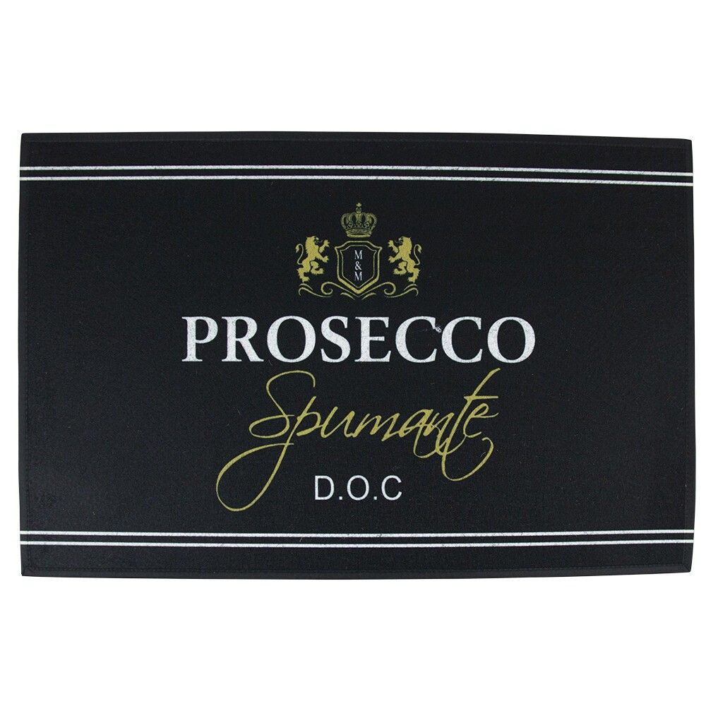 Černá podlahová rohožka Prosecco wine - 75*50*1cm Mars & More - LaHome - vintage dekorace