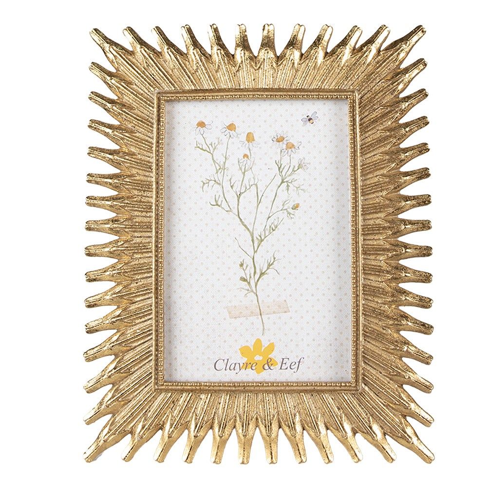 Zlatý fotorámeček se zdobným okrajem - 17*1*22 cm / 10*15 cm Clayre & Eef - LaHome - vintage dekorace