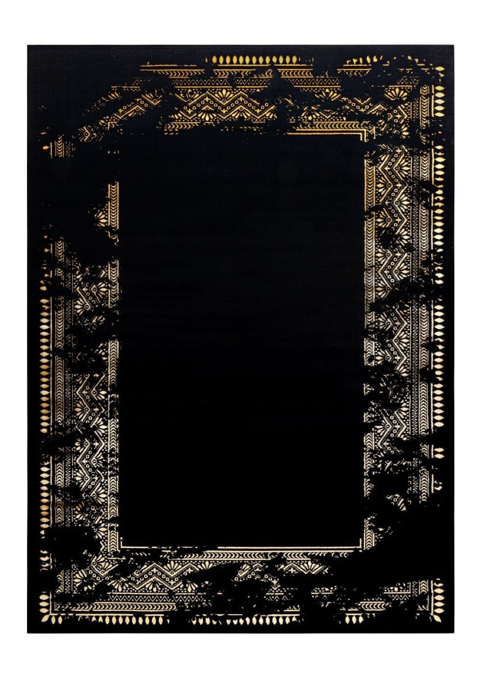 Dywany Łuszczów Kusový koberec Gloss 408C 86 glamour black/gold - 80x150 cm - Mujkoberec.cz