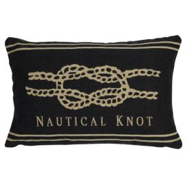 Béžovo-černý gobelínový polštář s uzlem Nautical knot I - 45*15*30cm Mars & More LaHome - vintage dekorace