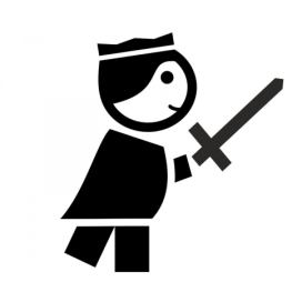 Pieris design Princ s mečem - samolepka na zeď bílá
