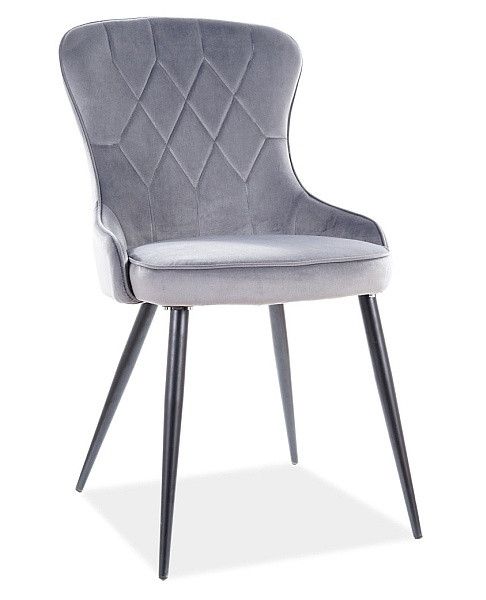 Casarredo Jídelní čalouněná židle PIKA velvet šedá/černá - ATAN Nábytek