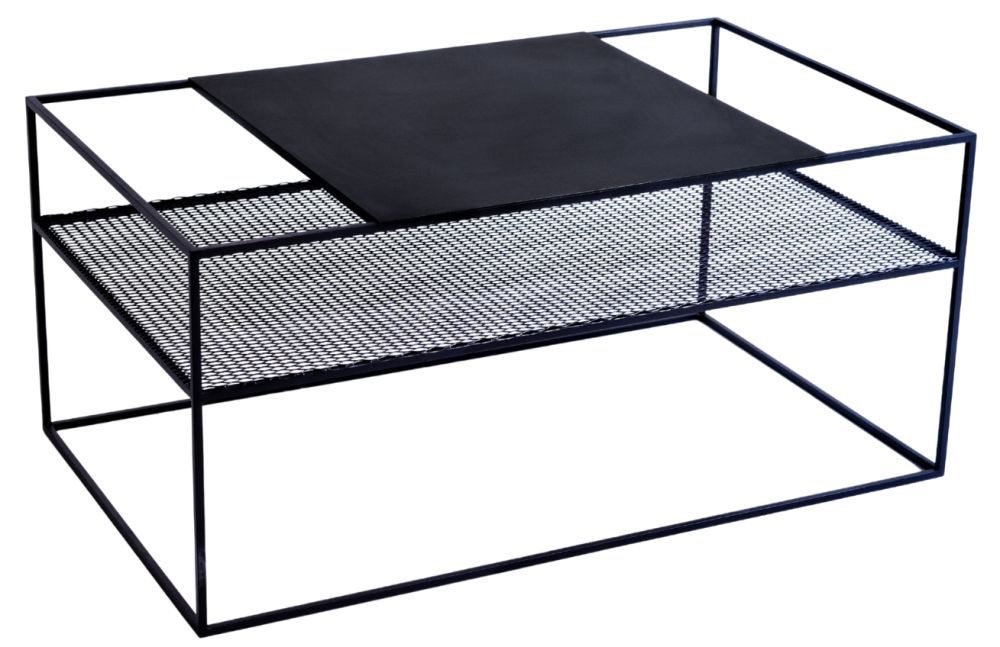 Nordic Design Černý kovový konferenční stolek Trixom 100 x 60 cm - Designovynabytek.cz
