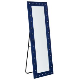 Sametové stojací zrcadlo 50 x 150 cm modré ANSOUIS