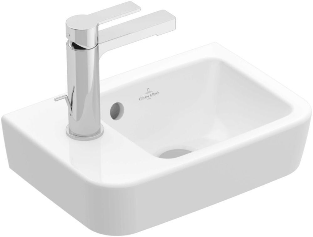 O.novo Umývátko Compact, 360 x 250 x 145 mm, bílé Alpin, s přepadem, neleštěné - Siko - koupelny - kuchyně