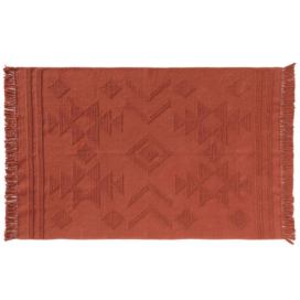 Douceur d\'intérieur Žakárvý koberec s třásněmi CILAOS, 120 x 170 cm, oranžový