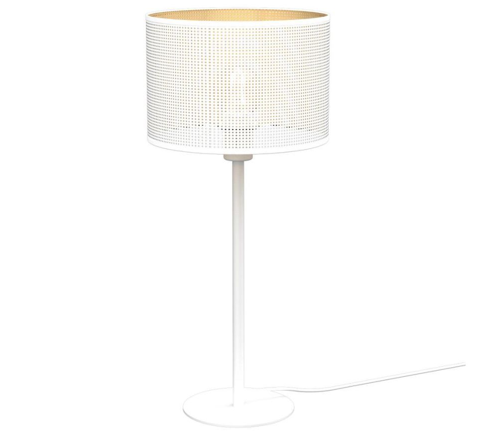  Stolní lampa LOFT SHADE 1xE27/60W/230V pr. 25 cm bílá/zlatá  -  Svět-svítidel.cz