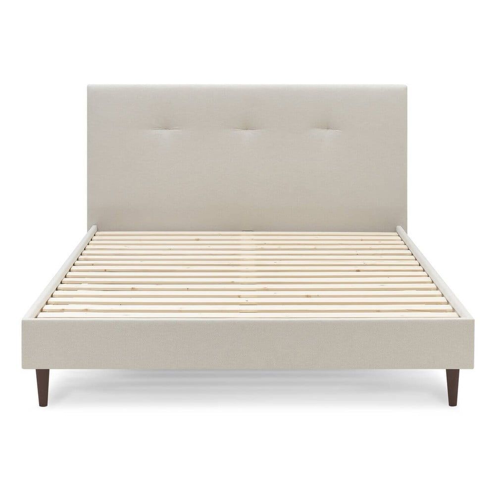 Béžová čalouněná dvoulůžková postel s roštem 180x200 cm Tory – Bobochic Paris - Bonami.cz