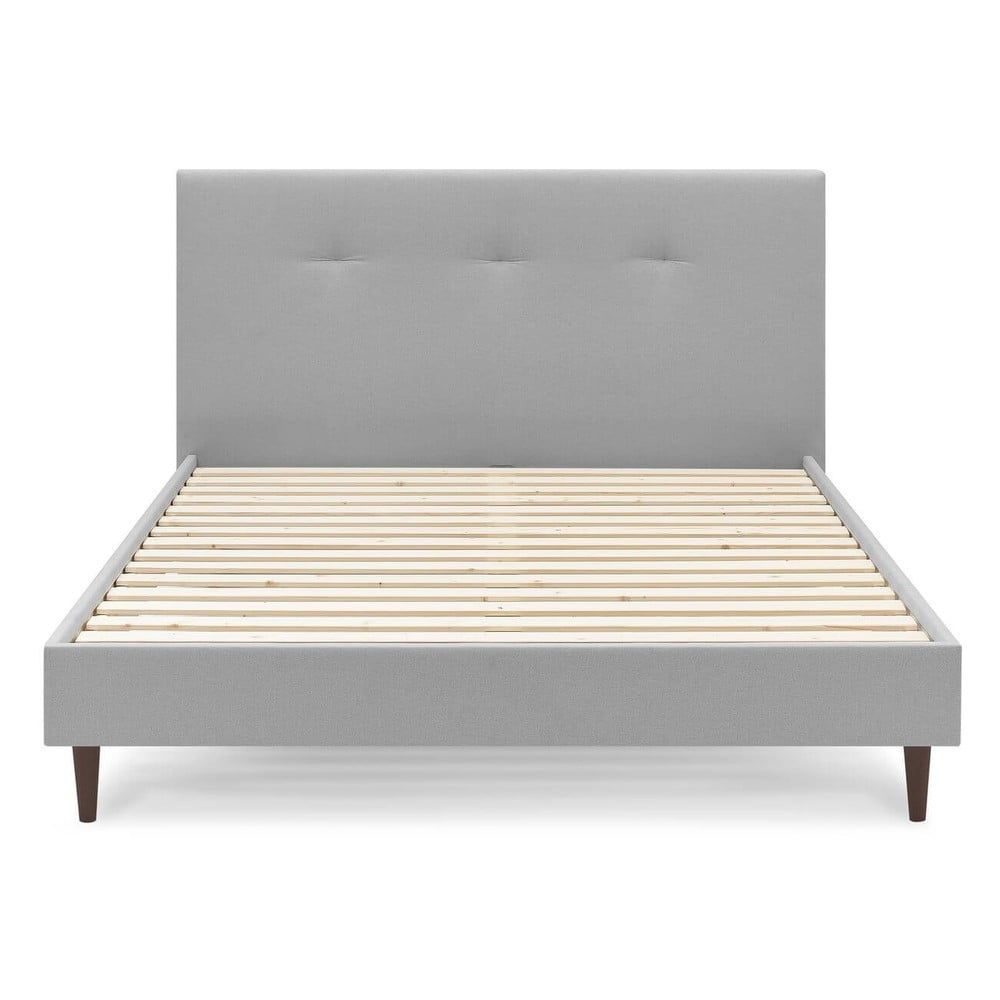 Světle šedá čalouněná dvoulůžková postel s roštem 180x200 cm Tory – Bobochic Paris - Bonami.cz