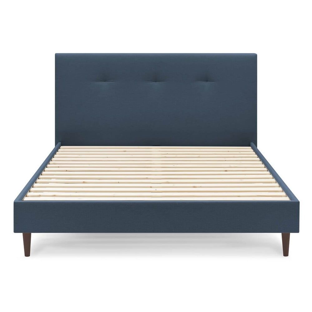 Modrá čalouněná dvoulůžková postel s roštem 180x200 cm Tory – Bobochic Paris - Bonami.cz