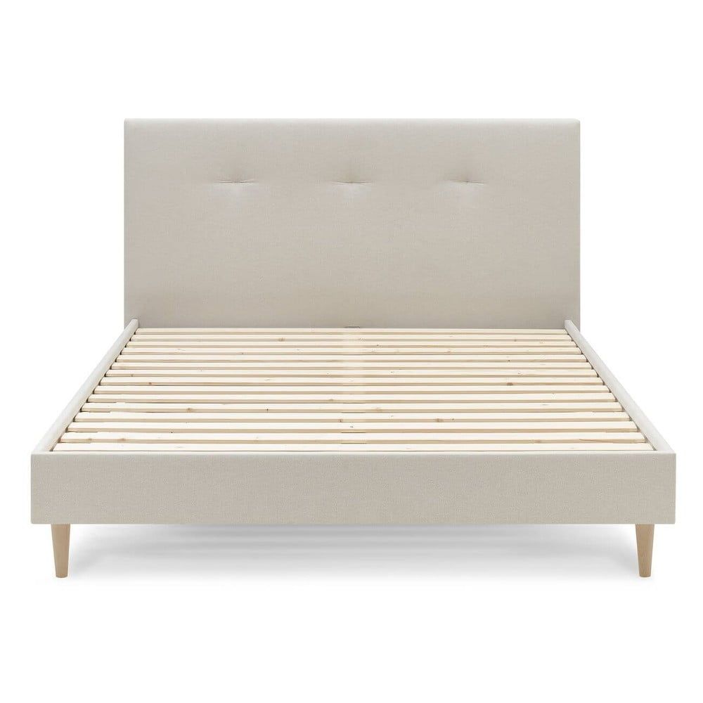 Béžová čalouněná dvoulůžková postel s roštem 160x200 cm Tory – Bobochic Paris - Bonami.cz