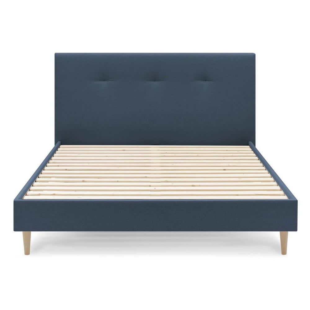 Modrá čalouněná dvoulůžková postel s roštem 160x200 cm Tory – Bobochic Paris - Bonami.cz