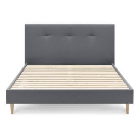 Tmavě šedá čalouněná dvoulůžková postel s roštem 160x200 cm Tory - Bobochic Paris