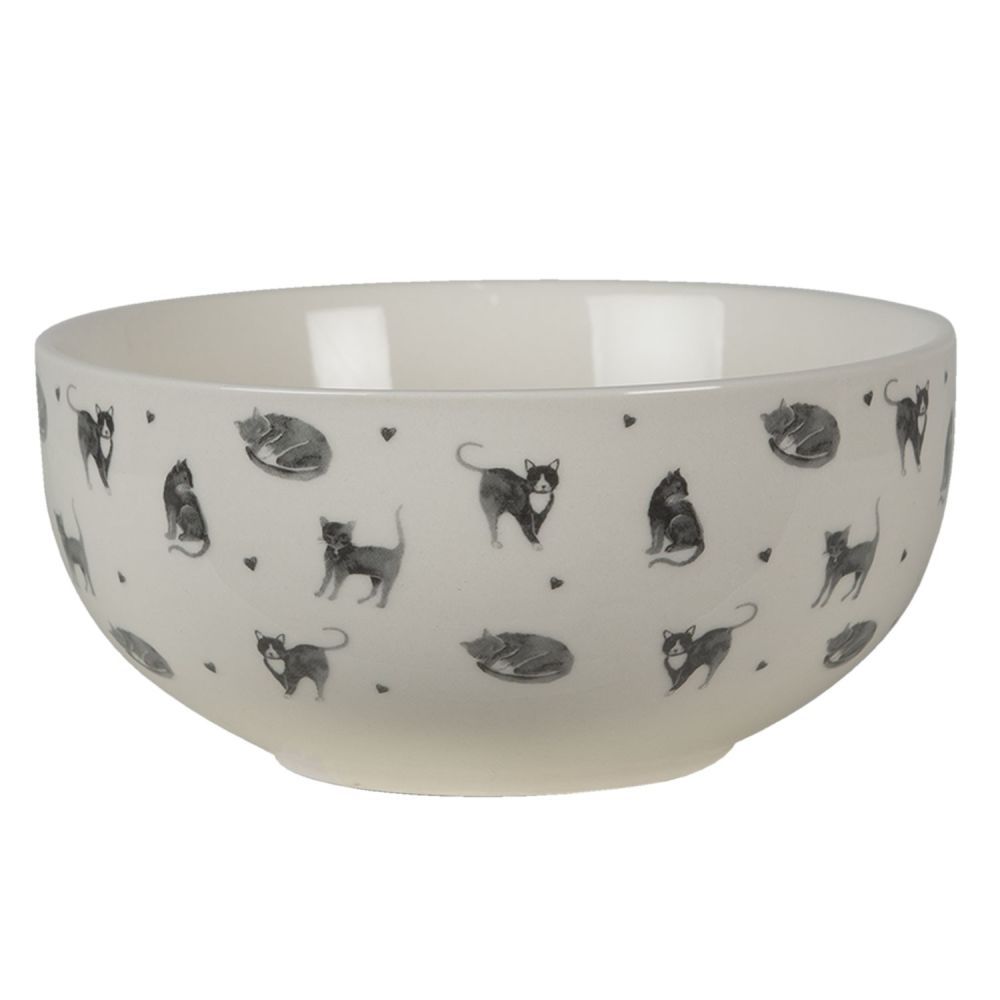 Béžová porcelánová miska Cats and Kittens – Ø14*7 cm / 500 ml Clayre & Eef - LaHome - vintage dekorace