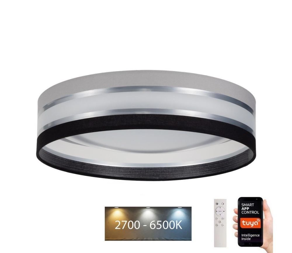  LED Stmívatelné stropní svítidlo SMART CORAL 24W/230V Wi-Fi Tuya černá/šedá +DO  -  Svět-svítidel.cz