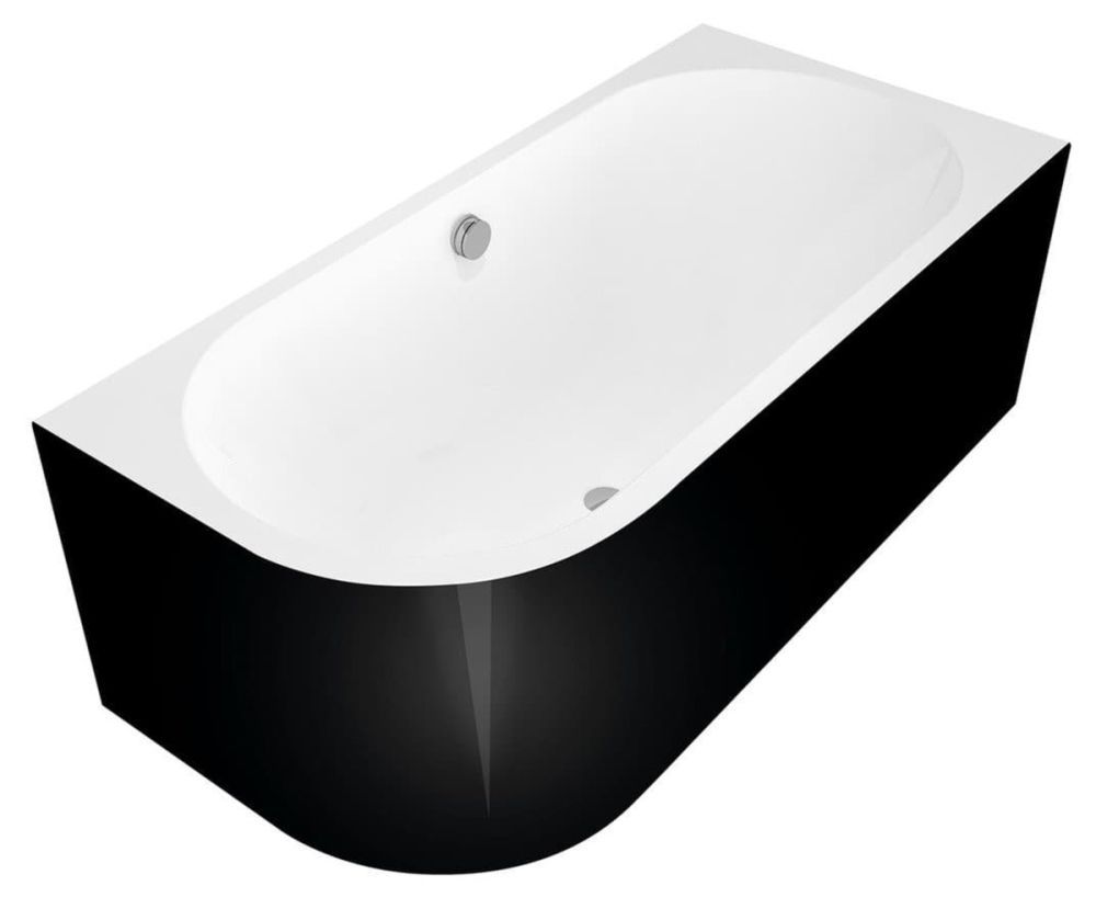 Asymetrická vana Polysan ASTRA 160x75 cm akrylát pravá černo/bílá 34611MB - Siko - koupelny - kuchyně