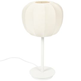 White Label Bílá látková stolní lampa WLL SHEM