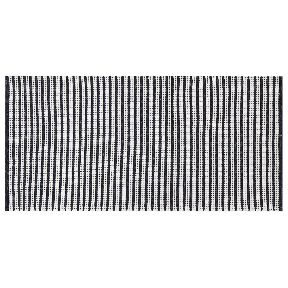Bavlněný koberec 80 x 150 cm bílý/ modrý SOFULU - Beliani.cz