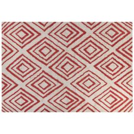 Bavlněný shaggy koberec 160 x 230 cm krémový/ červený HASKOY