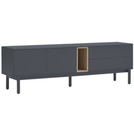 Antracitově šedý lakovaný TV stolek Teulat Corvo 180 x 40 cm