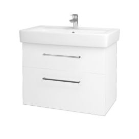 Dřevojas Koupelnová skříňka Q MAX SZZ2 80 - M01 Bílá mat / Úchytka T04 / M01 Bílá mat